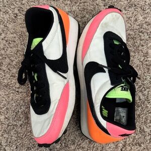 Nike White and Neon Colors Athletic Shoes